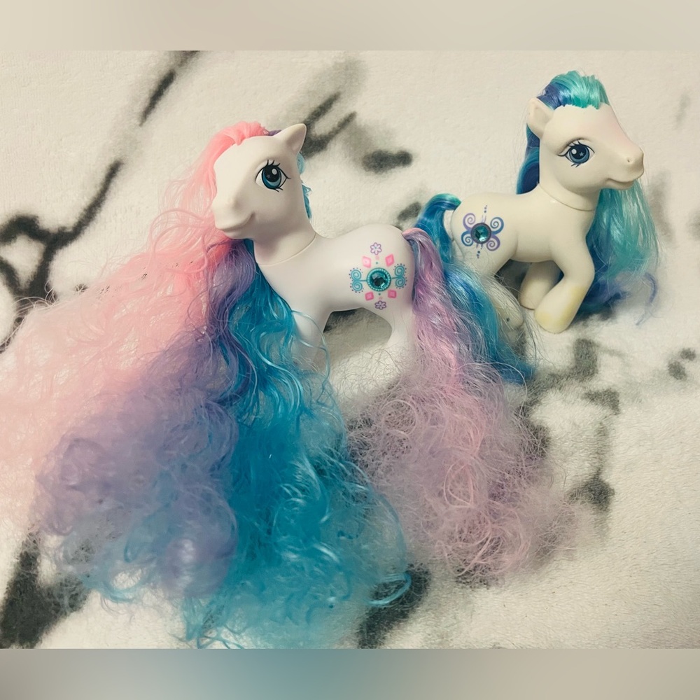 2003/2005 My Little Pony G3 Jewel Ponies - Peri Winkle/Precious Gem 2 Piece Lot